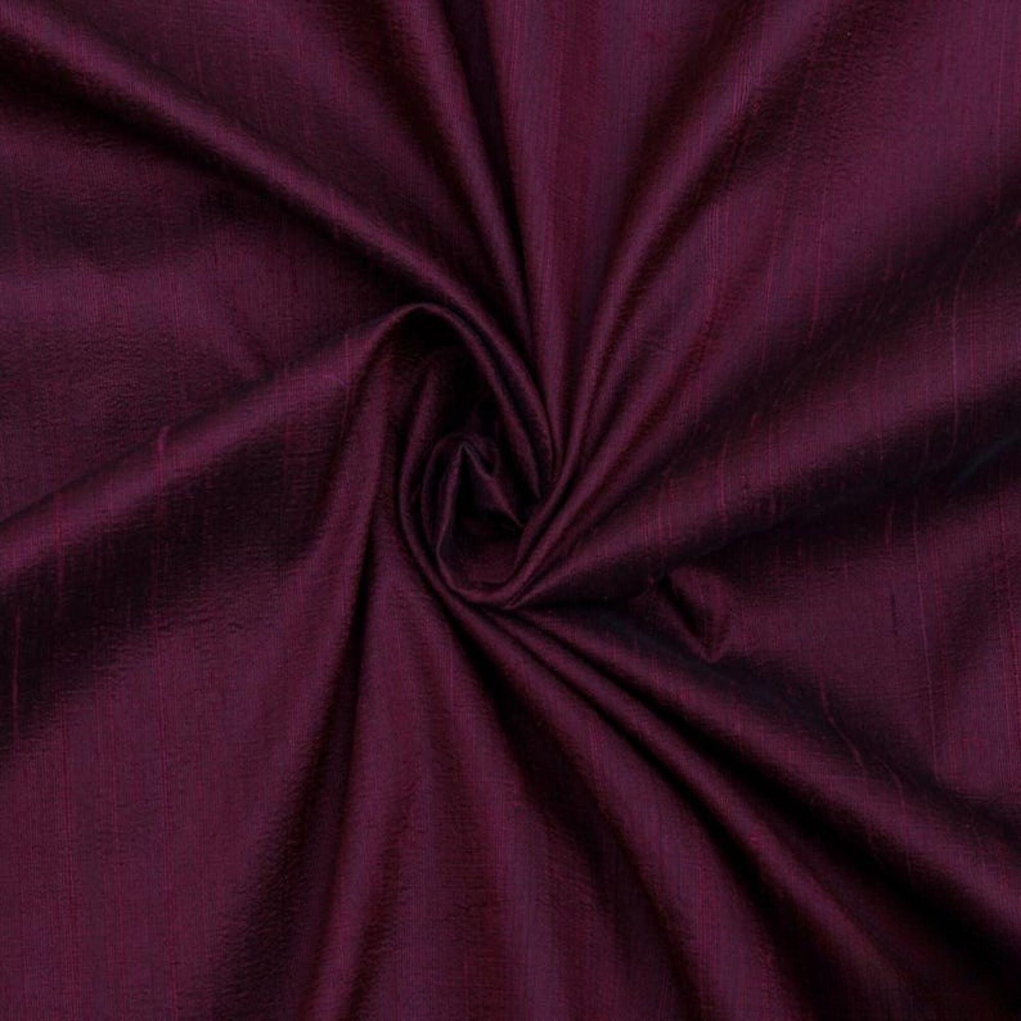 Wine Silk Dupioni Fabric By The Yard