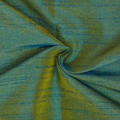 Teal and Yellow Faux Silk Fabric By The Yard
