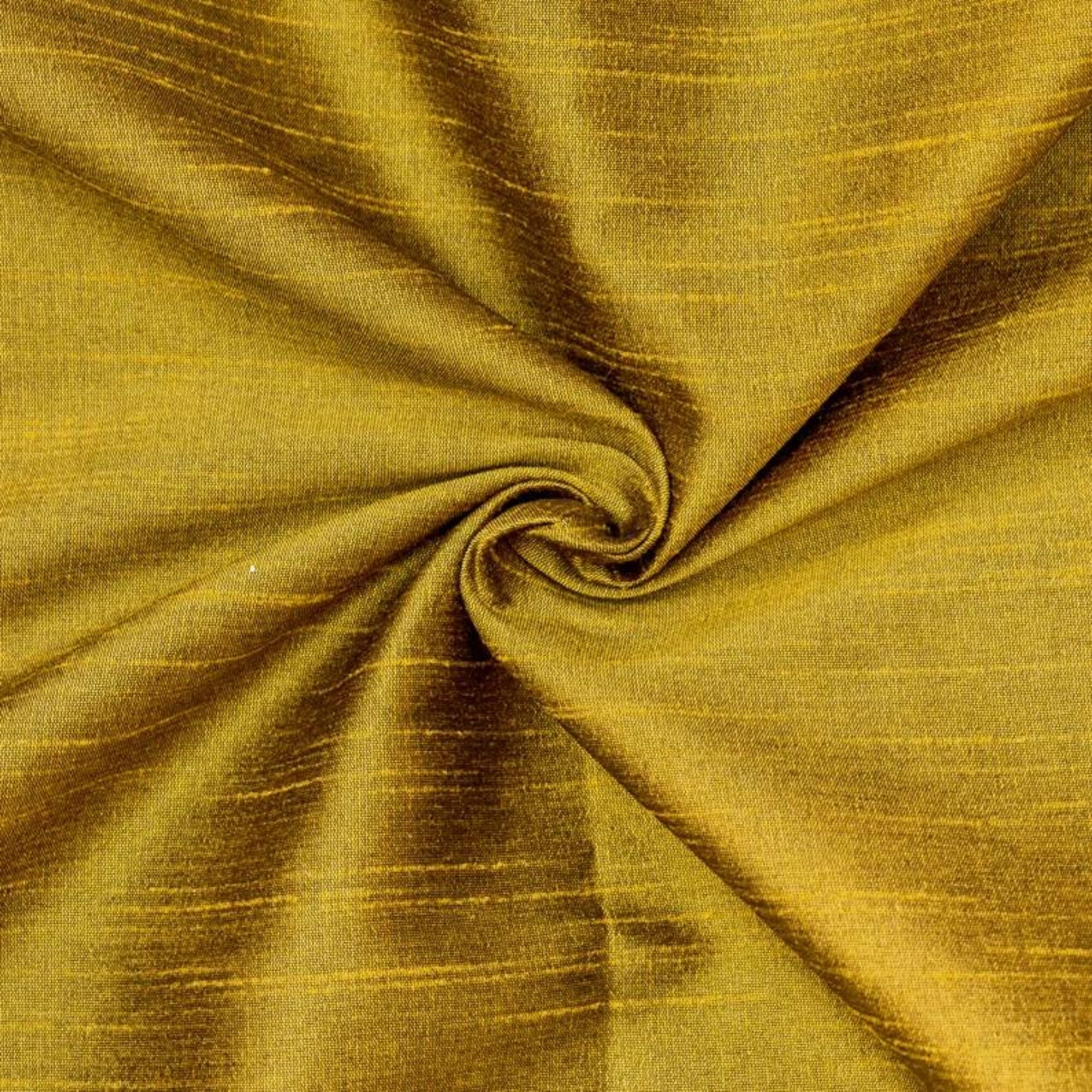 Dark Gold Art Silk/Faux Silk Fabric by the Yard