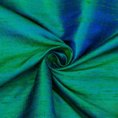 Peacock 100% Pure Silk Dupioni Fabric By The Yard