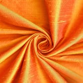 Saffron Orange Silk Dupioni Fabric By The Yard