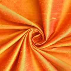 Saffron Orange Silk Dupioni Fabric By The Yard