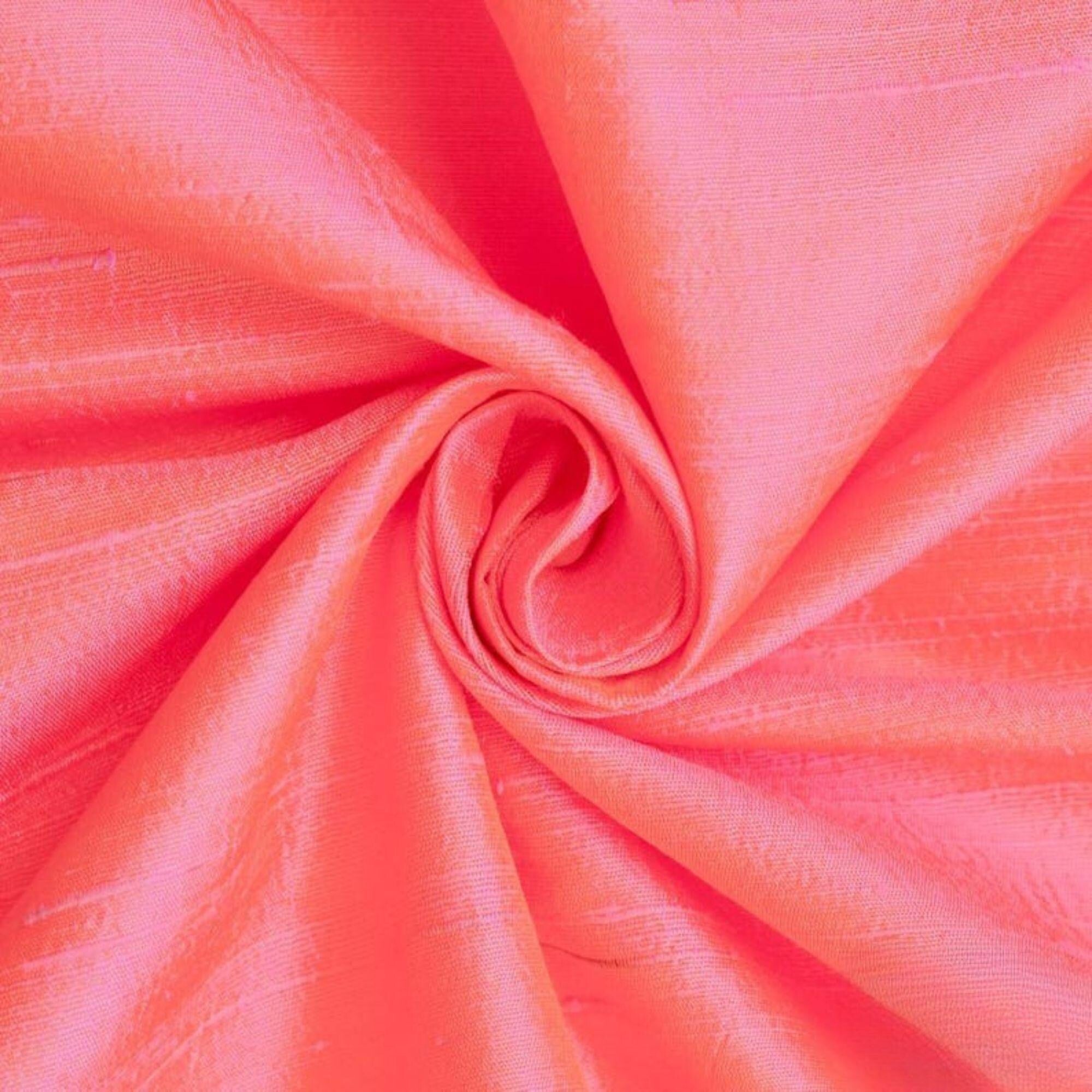 Pink, Gold Silk Dupioni Fabric By The Yard