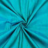 Peacock Green Blue Silk Dupioni Fabric By The Yard