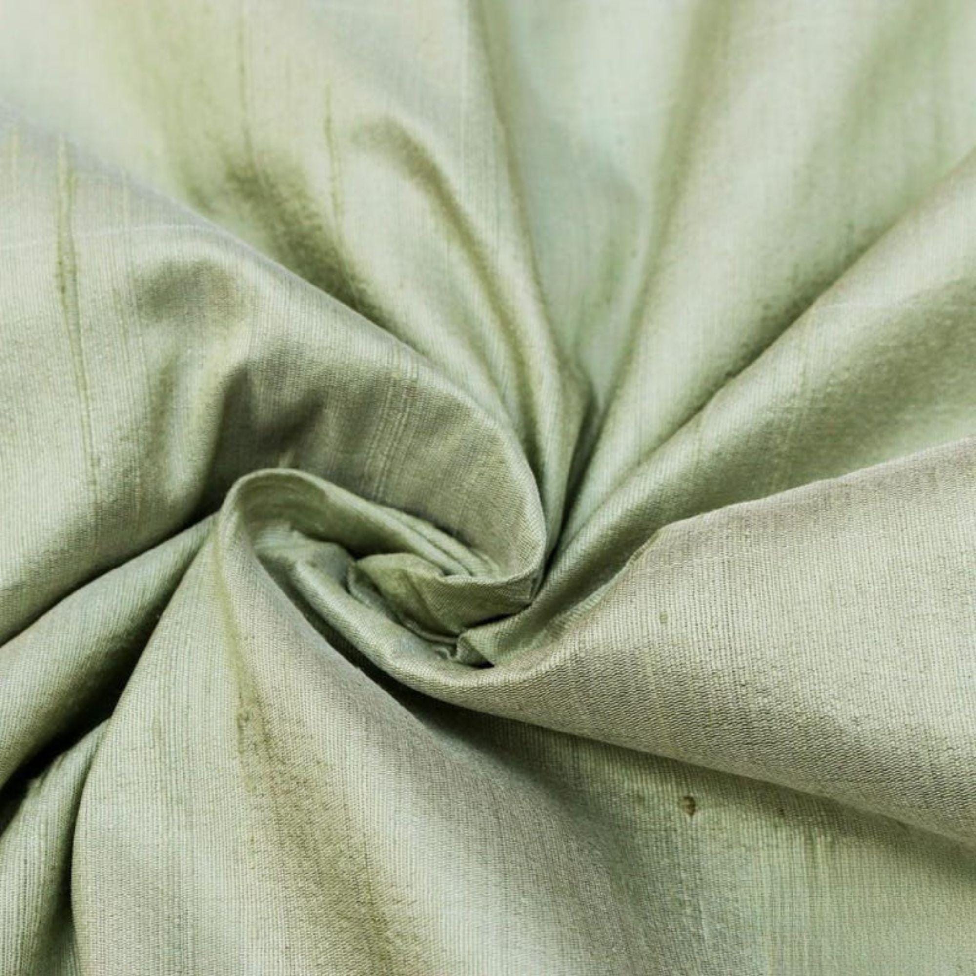 Pistachio Green Silk Dupioni Fabric By The Yard