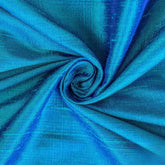 Blue, Turquoise Silk Dupioni Fabric By The Yard