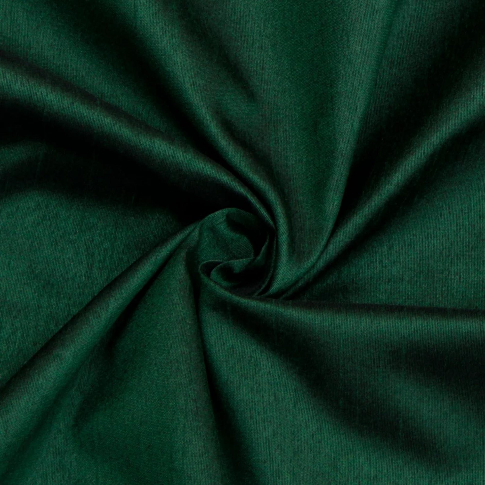 Bottle Green Faux Silk Fabric By The Yard