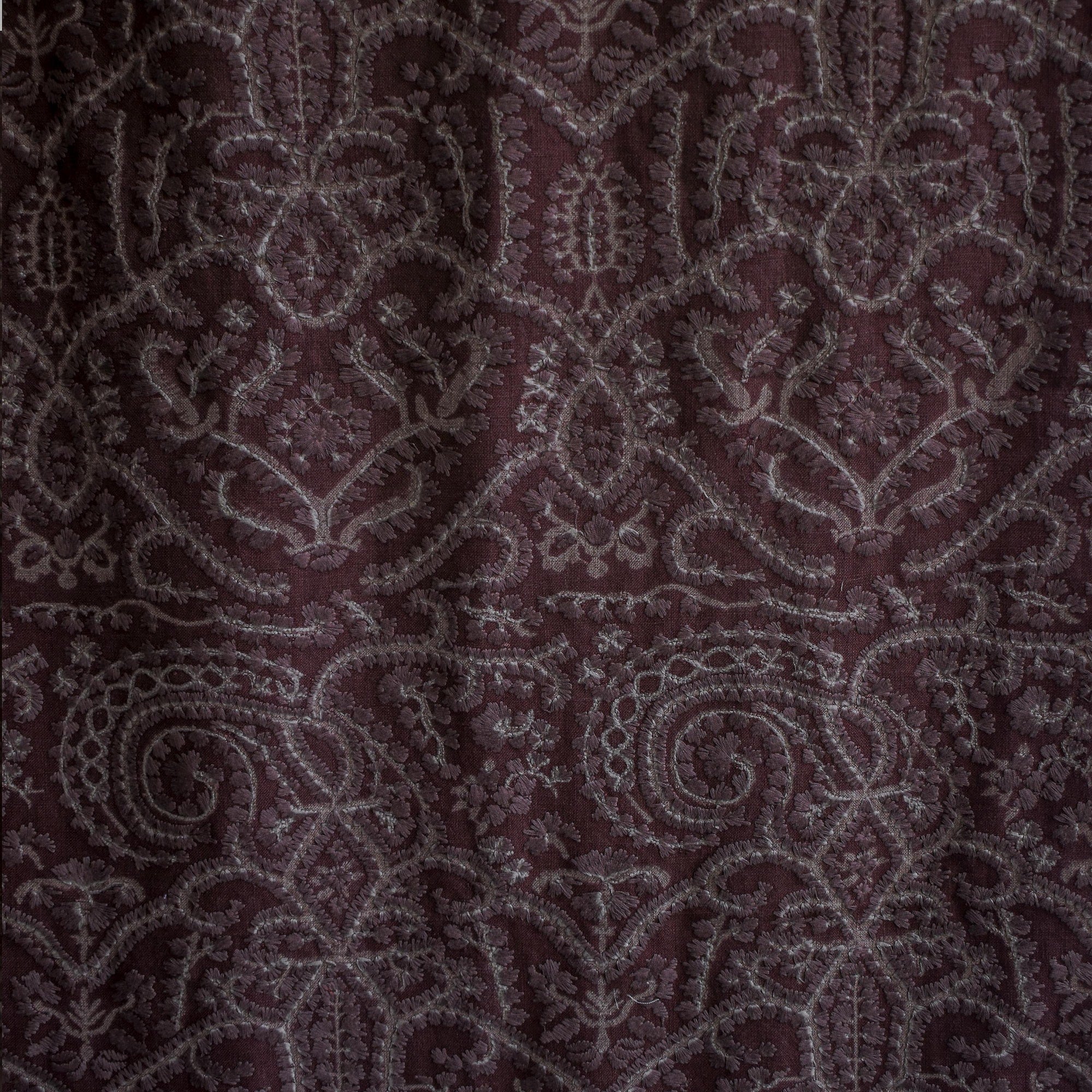 Wine Thread Embroidery Wine Cotton Linen Fabric