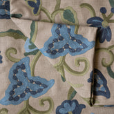 Botanical Vine Blue Floral Crewel Embroidery