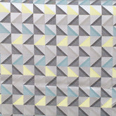 Grey And Yellow Triangle Cotton Fabric By The Yard