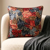 Red & Grey Satin Fall Throw Pillow Cover - Maple Days