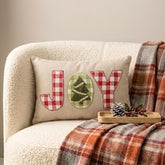 Beige Linen Decorative Lumbar Pillow Cover - Joy