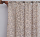 Fawn Circles Sheer Printed Velvet Curtain Panels