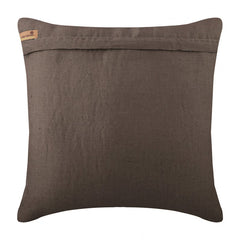 Coral Harvest - Brown Cotton Linen Throw Pillow Cover