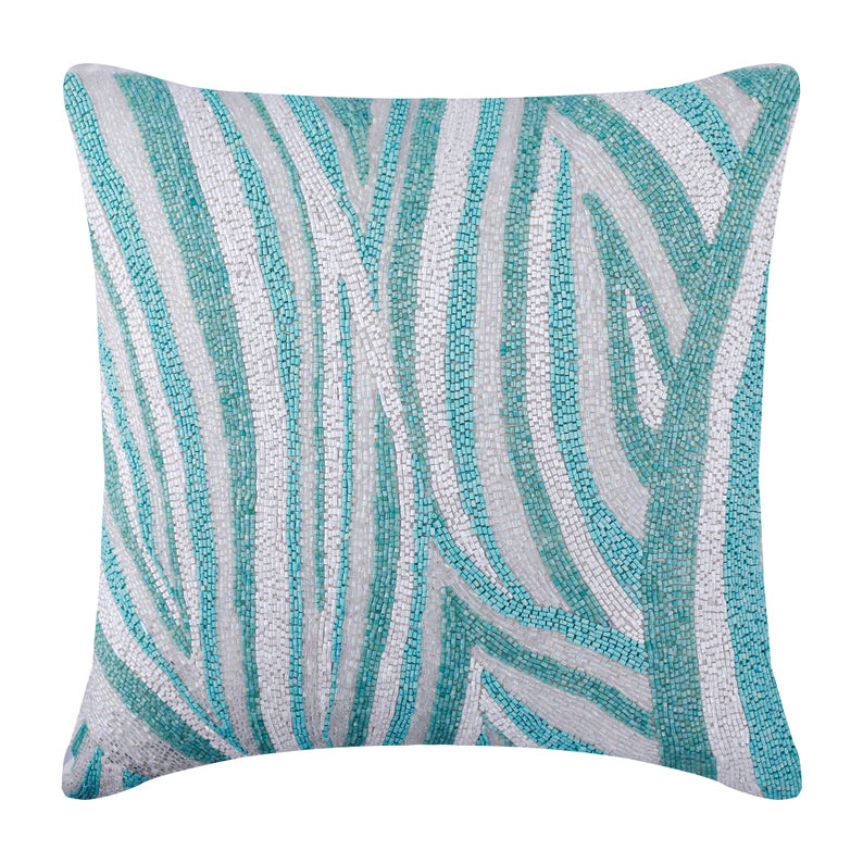 Arctic Layer Waves Blue Throw Pillow Cover
