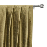 Dull Olive Green Art Silk Curtain Panels