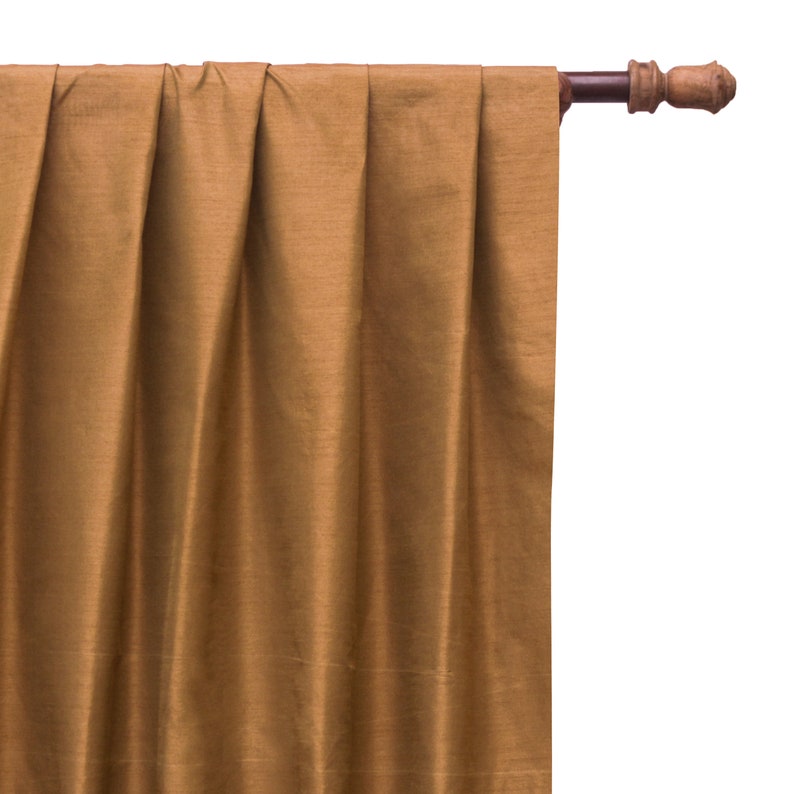 Dark Tan Art Silk Curtain Panels