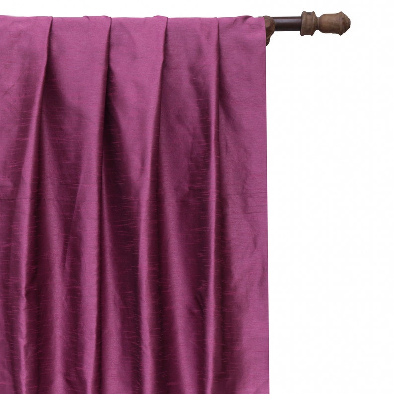 Boysenberry Purple Art Silk Curtain Panels