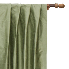 Taupe Green Art Silk Curtain Panels