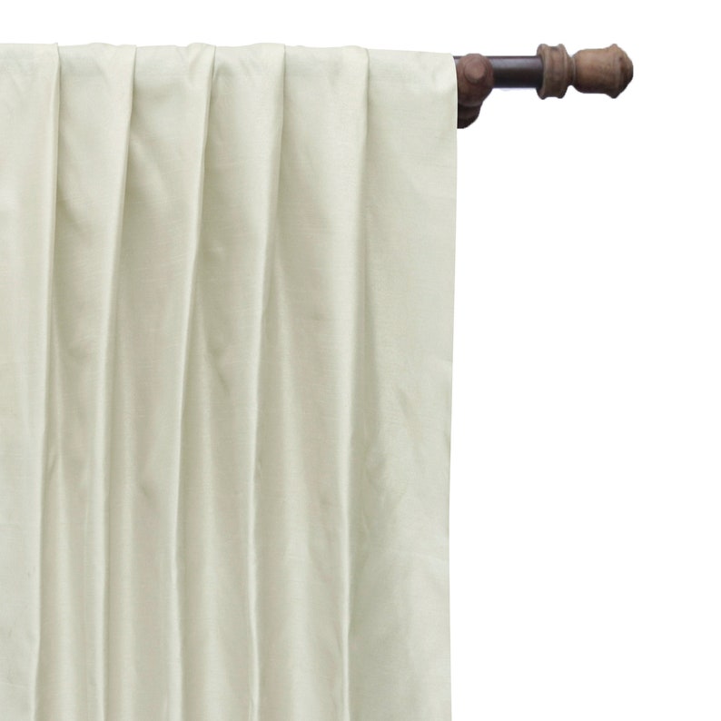 Ivory Art Silk Curtain Panels