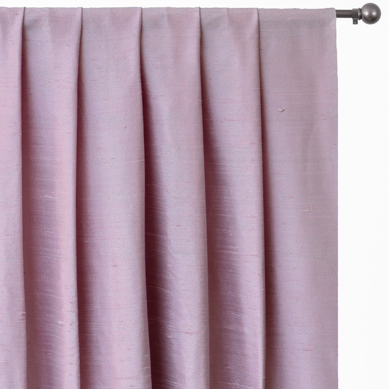 Pastel Lilac Pure Silk Dupioni Curtain Panels