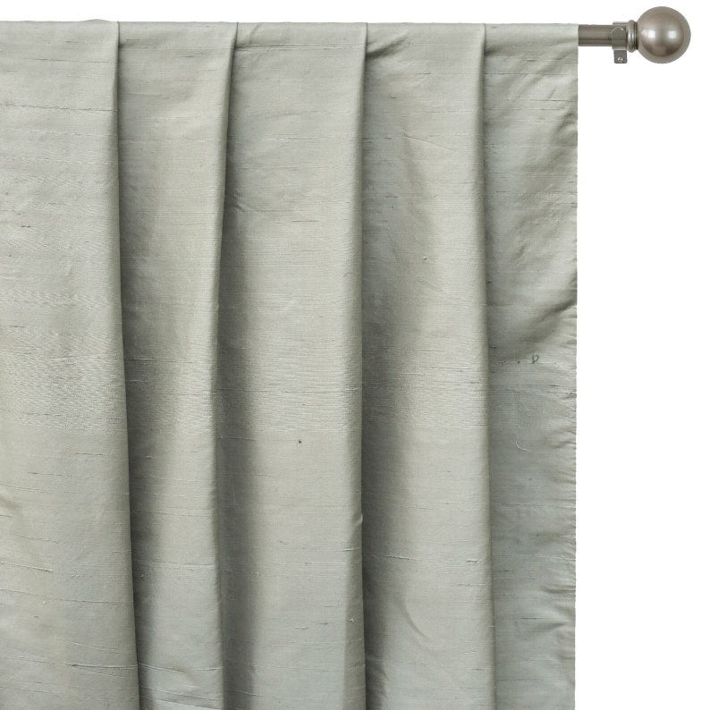 Light Gray Silk Dupioni Curtain Panels