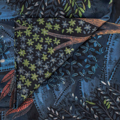 Blue Green Jacquard Velvet Fabric