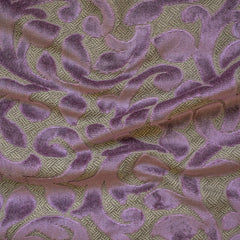 Purple Jacquard Velvet Fabric by the Yard