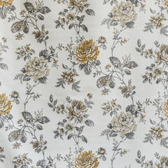 Mustard Yellow Embroidered Polyester Fabric by the Yard