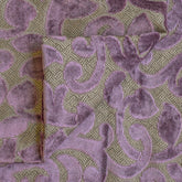 Purple Jacquard Velvet Fabric by the Yard