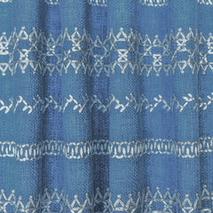 Light Blue, White Cotton Embroidered Fabric by the Yard