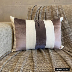 Swathe Wine - Purple Velvet & Linen Decorative Lumbar Pillow Cover