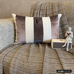 Swathe Wine - Purple Velvet & Linen Decorative Lumbar Pillow Cover