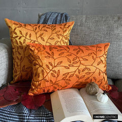 Juicy - Art Silk Orange Decorative Decorative Lumbar Pillow Cover