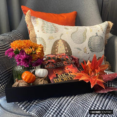 Purple Woven Jacquard Decorative Lumbar Pillow Cover - Cozy Pumpkins