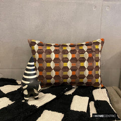 Orange Rhythms - Orange Velvet Decorative Lumbar Pillow Cover