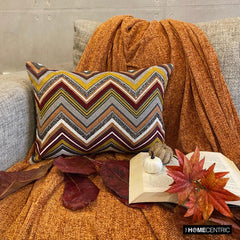 Autumn Peaks - Burgundy Velvet Decorative Lumbar Pillow Cover