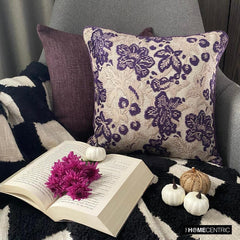 Plum Scented - Purple Velvet Throw Pillow Cover