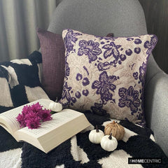 Plum Scented - Purple Velvet Throw Pillow Cover