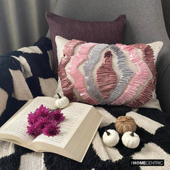Begonia - Pink Linen Decorative Lumbar Pillow Cover