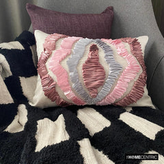 Begonia - Pink Linen Decorative Lumbar Pillow Cover