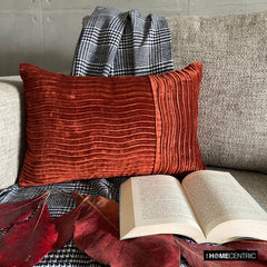Equilibrium - Rust Velvet Decorative Lumbar Pillow Cover