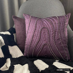 Purple Circuit - Plum Art Silk Throw Pillow Cover