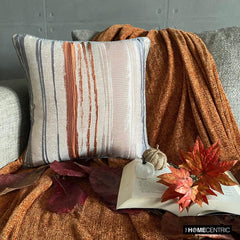 Rustic Martini - Rust Jacquard Silk Throw Pillow Cover