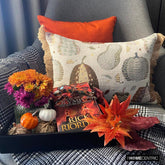Purple Woven Jacquard Decorative Lumbar Pillow Cover - Cozy Pumpkins