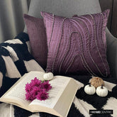 Purple Circuit - Plum Art Silk Throw Pillow Cover
