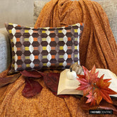 Orange Rhythms - Orange Velvet Decorative Lumbar Pillow Cover