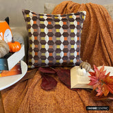 Orange Shapes - Orange Velvet Decorative Throw Pillow Cover
