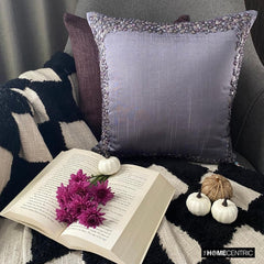 Purple Shells - Purple Art Silk Throw Pillow Cover