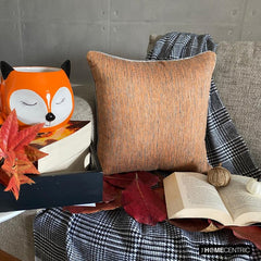 Orange Sitting Room - Orange Jacquard Silk Throw Pillow Cover